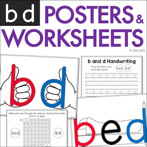b und d-Umkehr Arbeitsblätter, Handschriftübungen (PDF zum Ausdrucken)