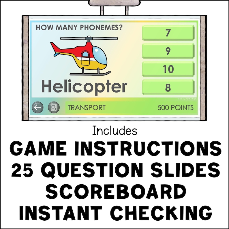 Phonological Awareness Powerpoint Game – Counting Phonemes (digital ...
