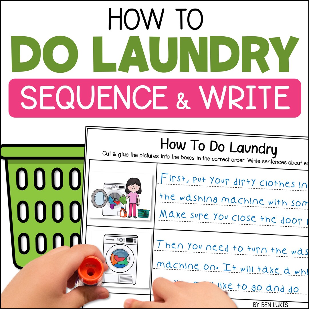How to Do Laundry Procedural Writing Sequencing & Sentence Etsy