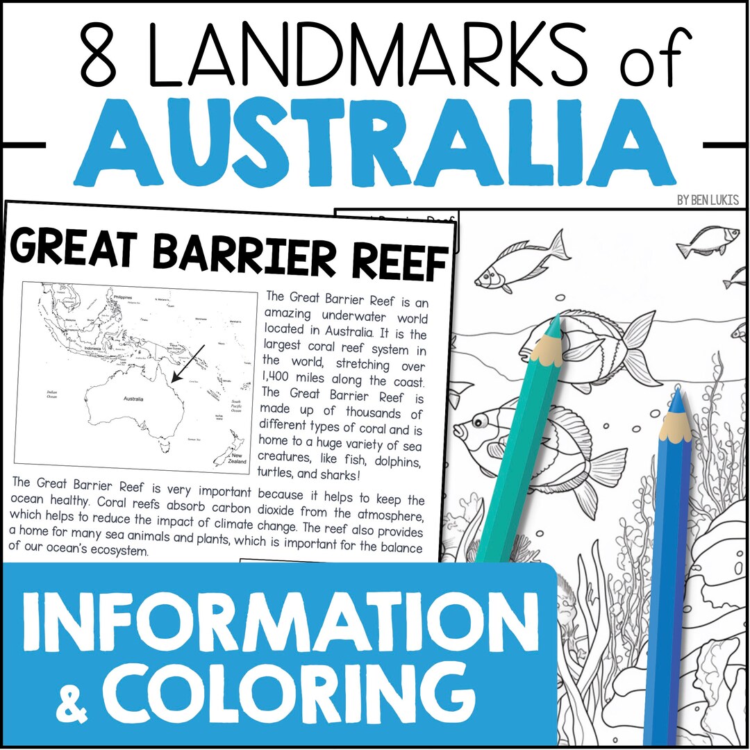 Landmarks of Australia, Geography Facts Information & Coloring Pages