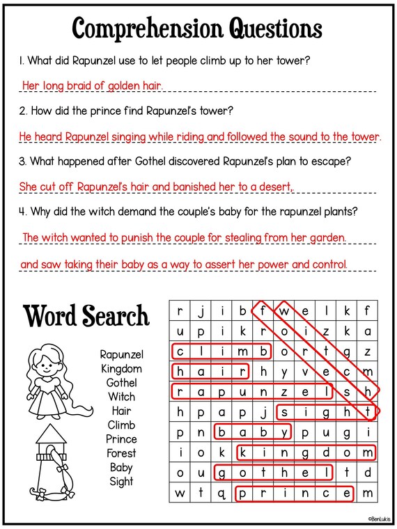 Rapunzel Wordsearch