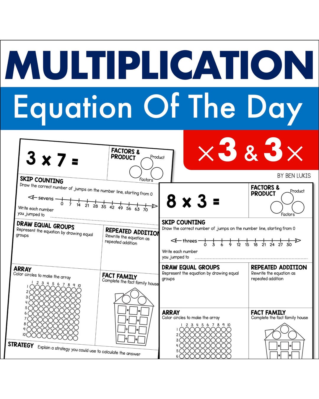 3 Times Table Multiplication Worksheets, Multiply by 3 Math Daily ...