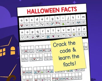 Halloween Geheimcode Puzzle, Fun Facts Aktivität (PDF zum ausdrucken)