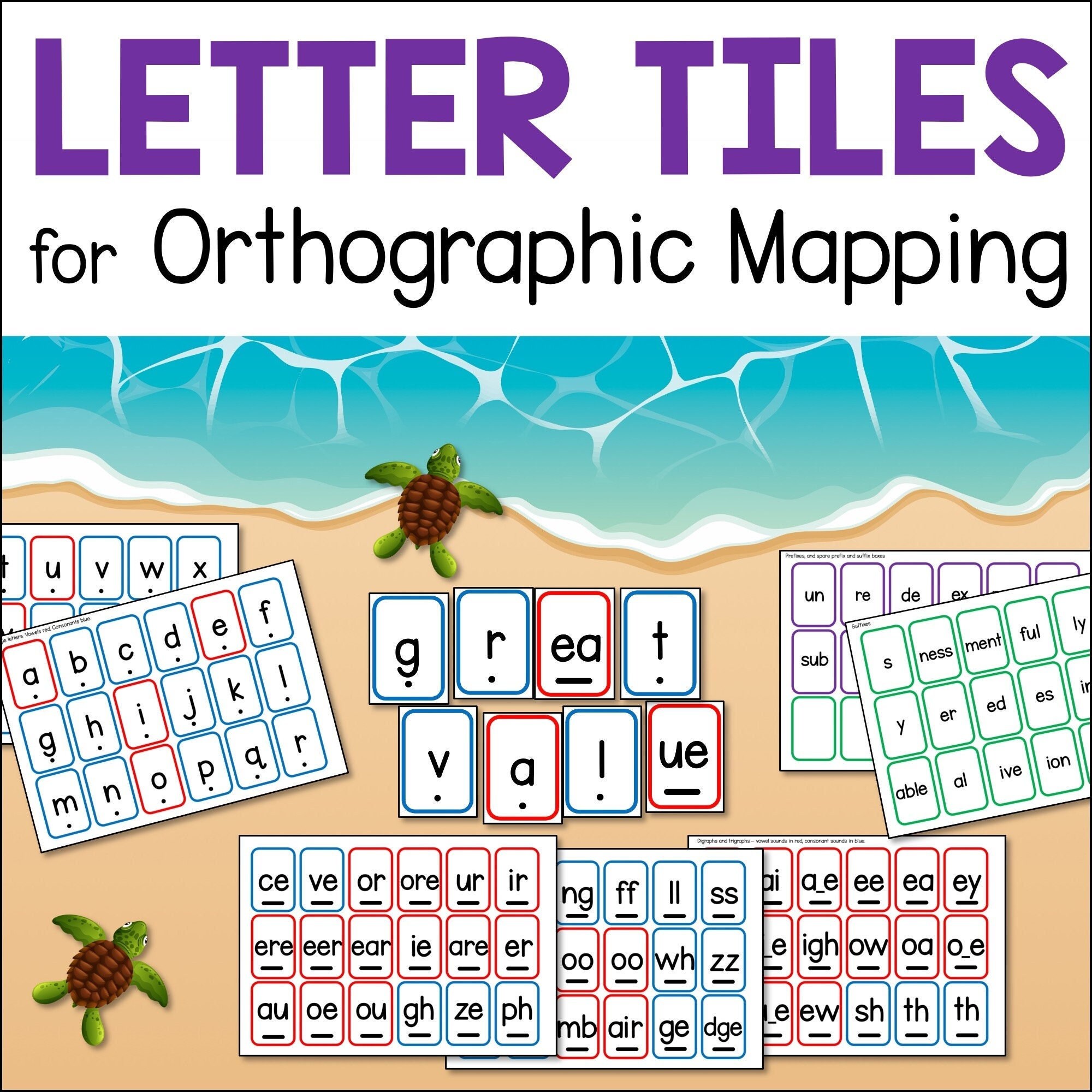 Letter Tiles for Orthographic Mapping Phonics Tiles for - Etsy Israel