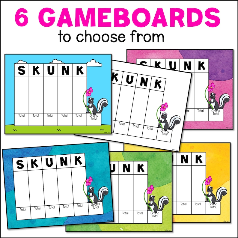 Skunk Math Game Addition Probability and Chance Printable PDF - Etsy UK