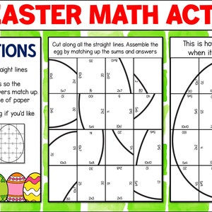 Easter Multiplication by 2, 3, 5, and 10, Printable PDF Easter Math, Easter Egg Multiplication Facts Puzzle, Times Table Practice Game zdjęcie 4