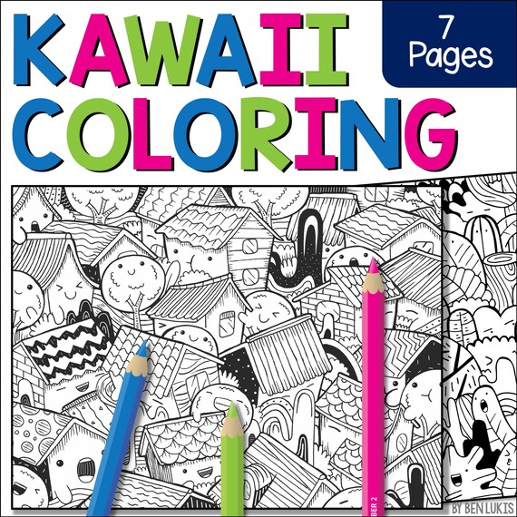 Livre de coloriage kawaii pour jeune fille, enfant, 7 ans, 8 ans