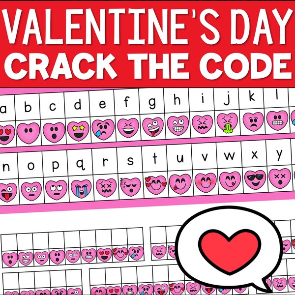 Valentine's Day Crack The Code Secret Message Activity, Literacy Center Task to Learn Facts About Valentine's Day, Printable PDF Worksheet