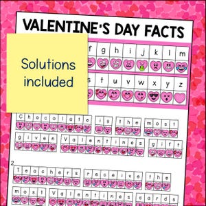 valentine's day fact sheet with a pink background