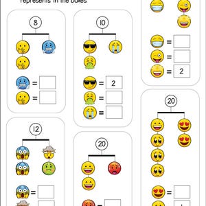 a worksheet with a smiley face pattern
