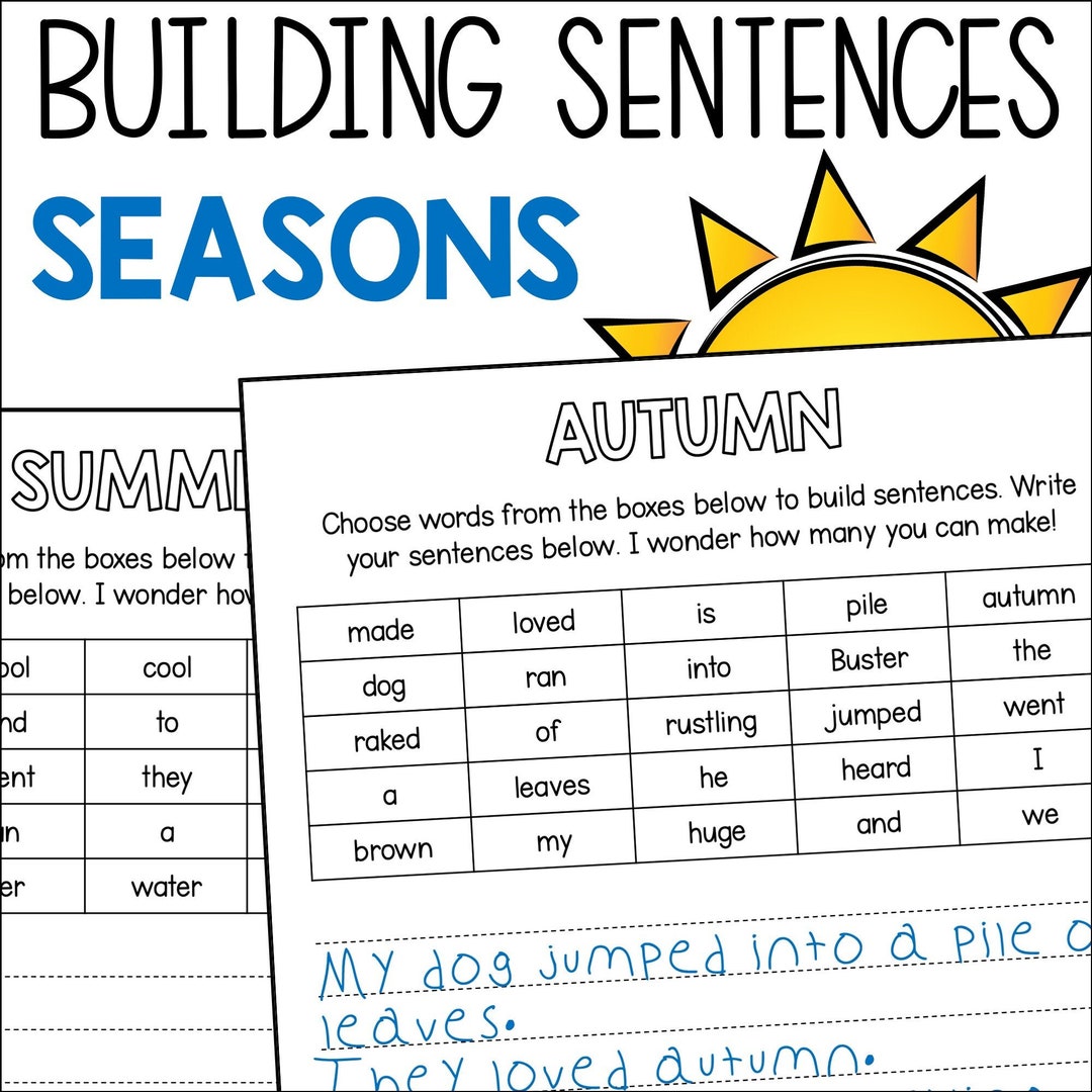 Building and Writing Sentences With Words About Seasons, Sentence