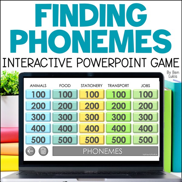 Counting Phonemes - Sounds in Words -  PowerPoint Game for Phonological Awareness Practice, Sounding Out Words, Learn to Read, Like Jeopardy