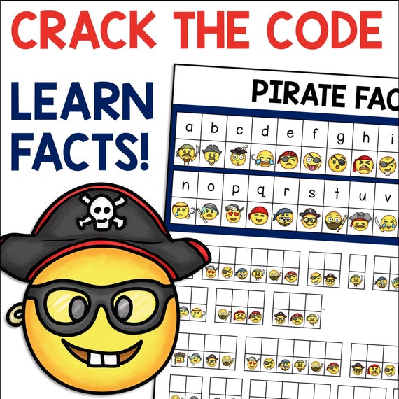 Pirate Facts Secret Emoji Crack the Code Worksheet Talk Like - Etsy