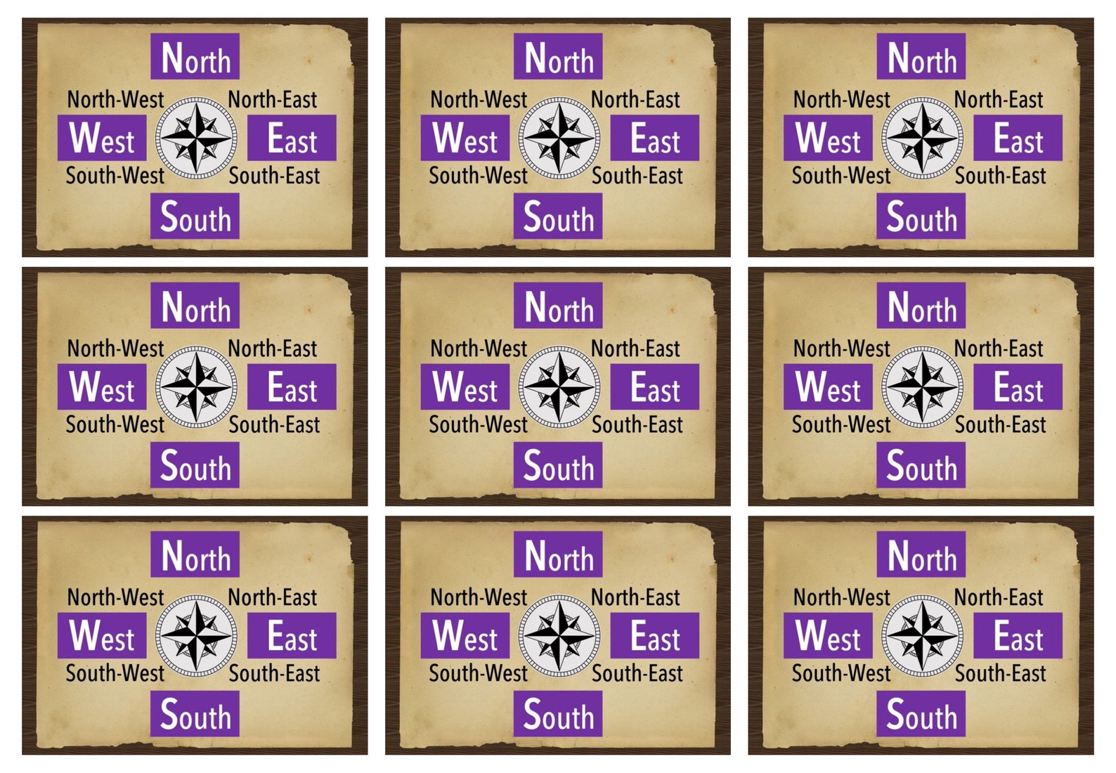 Compass Rose Educational Posters Math Task Cards and Etsy