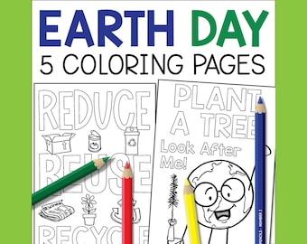 Earth Day Coloring Pages, Eco-Friendly Learning (Digital Download)
