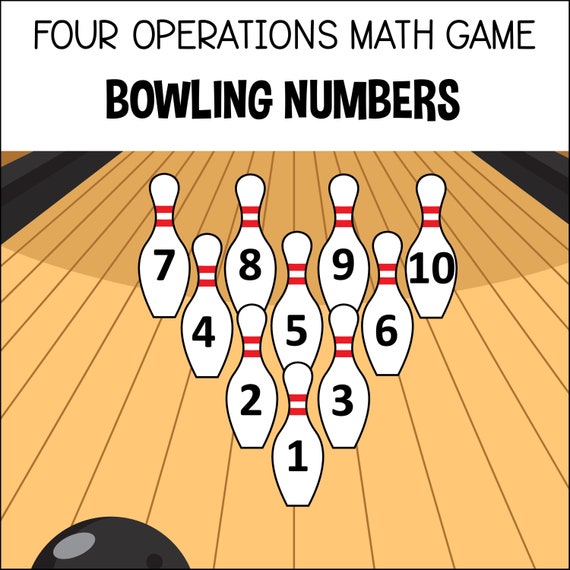 Four Operations Math Game Bowling Numbers Printable Math | Etsy