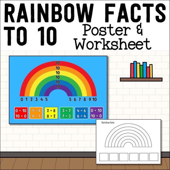 Rainbow Facts Poster and Worksheet Number Bonds to 10 - Etsy