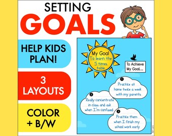 Goal Setting for Kids, Student Planning Sheets (Printable PDF)