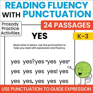 Reading Fluency Activities | Prosody & Expression Punctuation Practice | Oral Reading Fluency Passages | Homeschool Literacy Printable