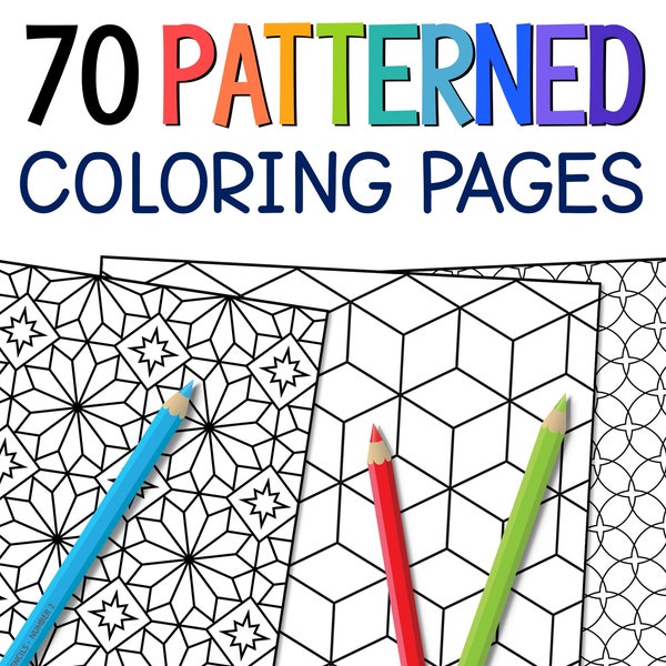 Printable Coloring Pages for Adults & Kids, Geometric Patterns Coloring Book, Instant PDF Download, Stress Relief Art, Creative Hobbies