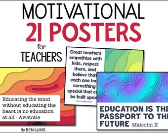 Pósteres con citas motivacionales para profesores, para aumentar la moral del personal y como fuente de inspiración: pósteres imprimibles en formato PDF para salas de profesores y pósteres didácticos