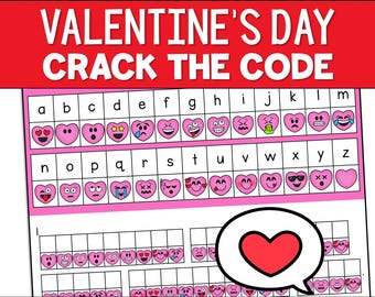 Valentine's Day Crack The Code Activity, Emoji Secret Message (Printable PDF)