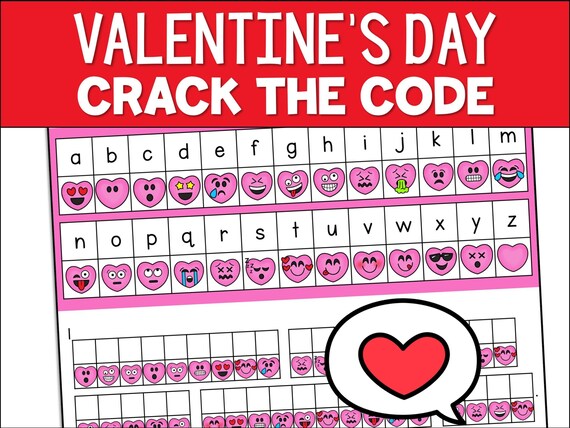 Valentine's Day Crack The Code Activity, Emoji Secret Message (Printable PDF)