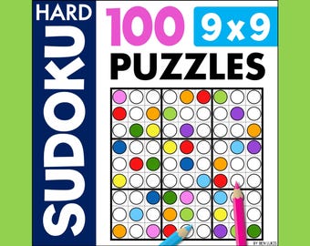 May include: A printable sheet of 100 hard 9x9 Sudoku puzzles. The puzzles are designed with coloured circles instead of numbers.