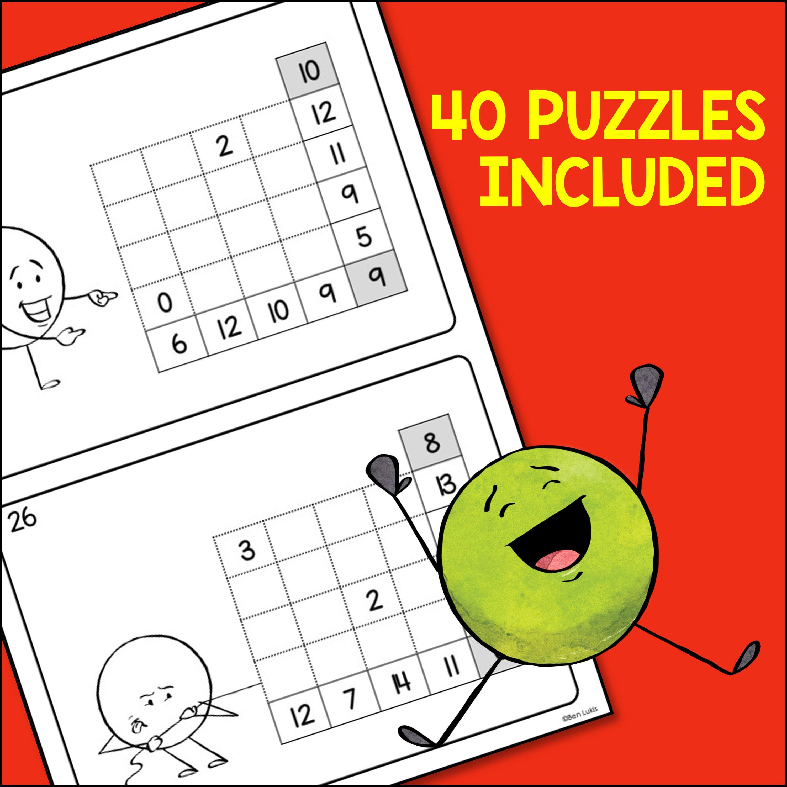 Addition Block Puzzles, 40 Number Challenges, Kids Math Games ...