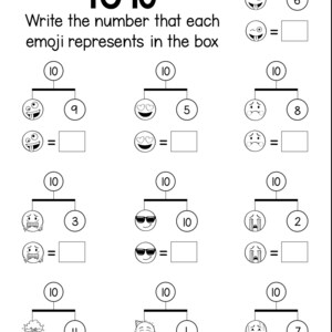 Number Bonds to 10 & 20 Worksheets, Math Facts and Early Algebra ...