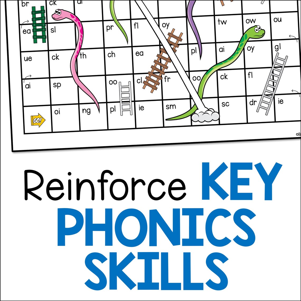 Snakes and Ladders Phonics Game, Blends and Digraphs (printable) - Etsy UK