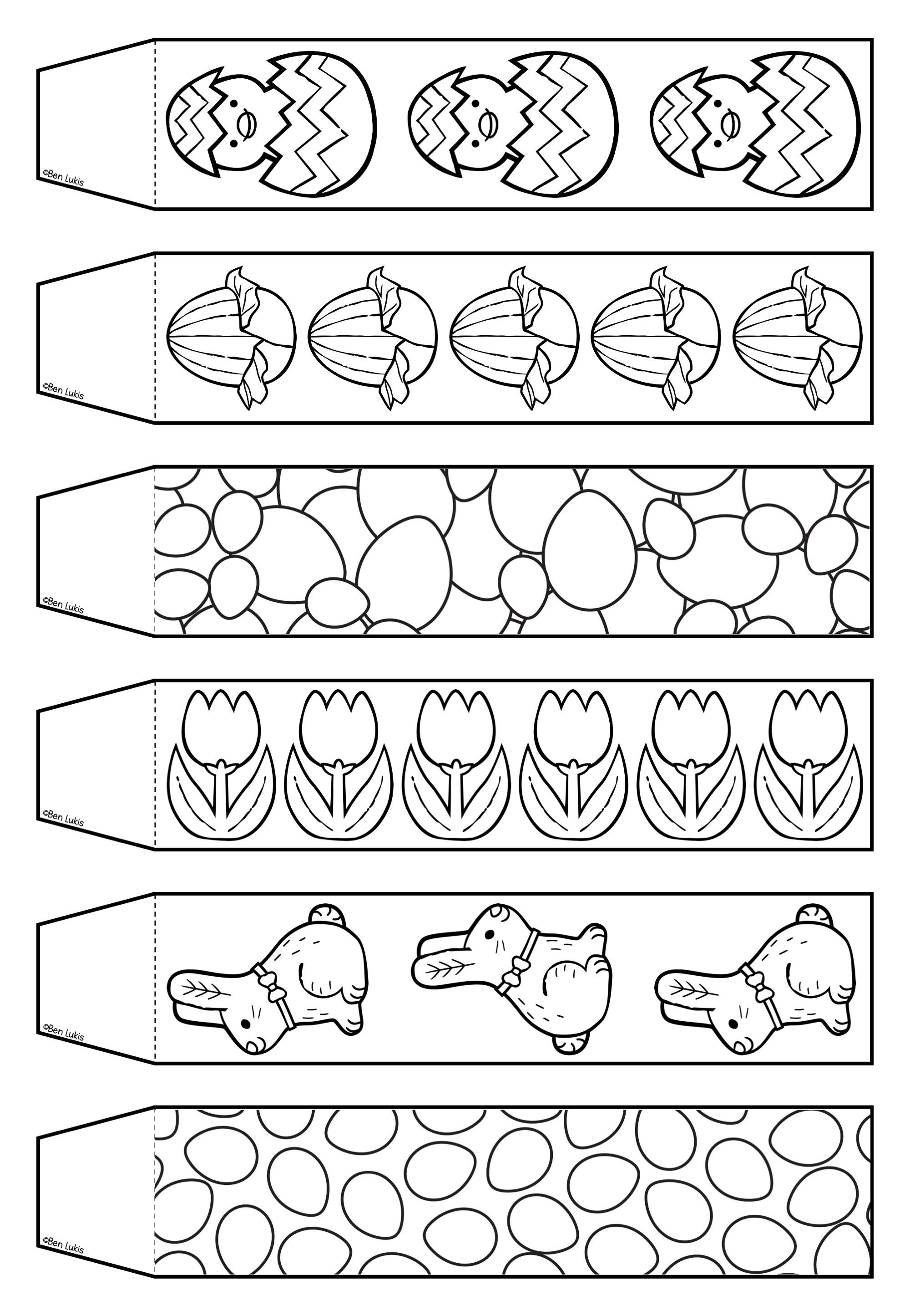 Easter Paper Chain Craft, Easter Coloring Decorations and Craftivity ...