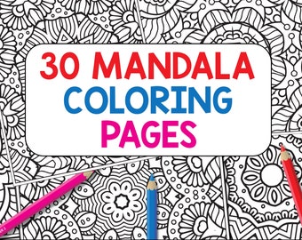 Printable Mandala Coloring Pages for Adults and Kids, Relaxing Coloring Book, Instant Download, Stress Relief, Art Therapy and Mindfulness