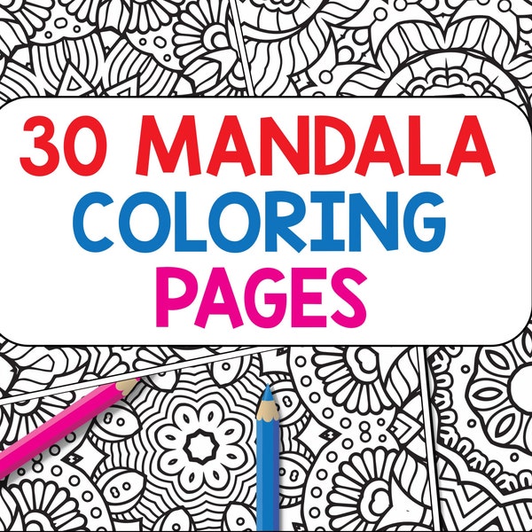 Printable Mandala Coloring Pages for Adults and Kids, Relaxing Coloring Book, Instant Download, Stress Relief, Art Therapy and Mindfulness