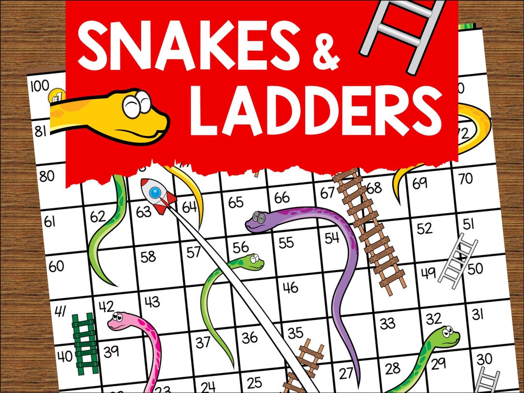 Printable Snakes and Ladders Game, Family Board Game Night, Kids Classic Games, Digital Download, Fun Indoor Activities, Easy Print-at-home - Etsy printable-snakes-and-ladders-game-family-board-game-night-kids-classic-games-digital-download-fun-indoor-activities-easy-print-at-home-etsy
