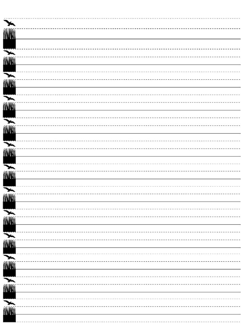 Handwriting Lined Pages, Printable Writing Lines, Lined Paper for ...