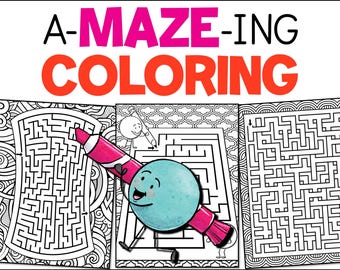 Labyrinth Malseiten, Kinderzimmer Aktivität Buch (PDF Download)