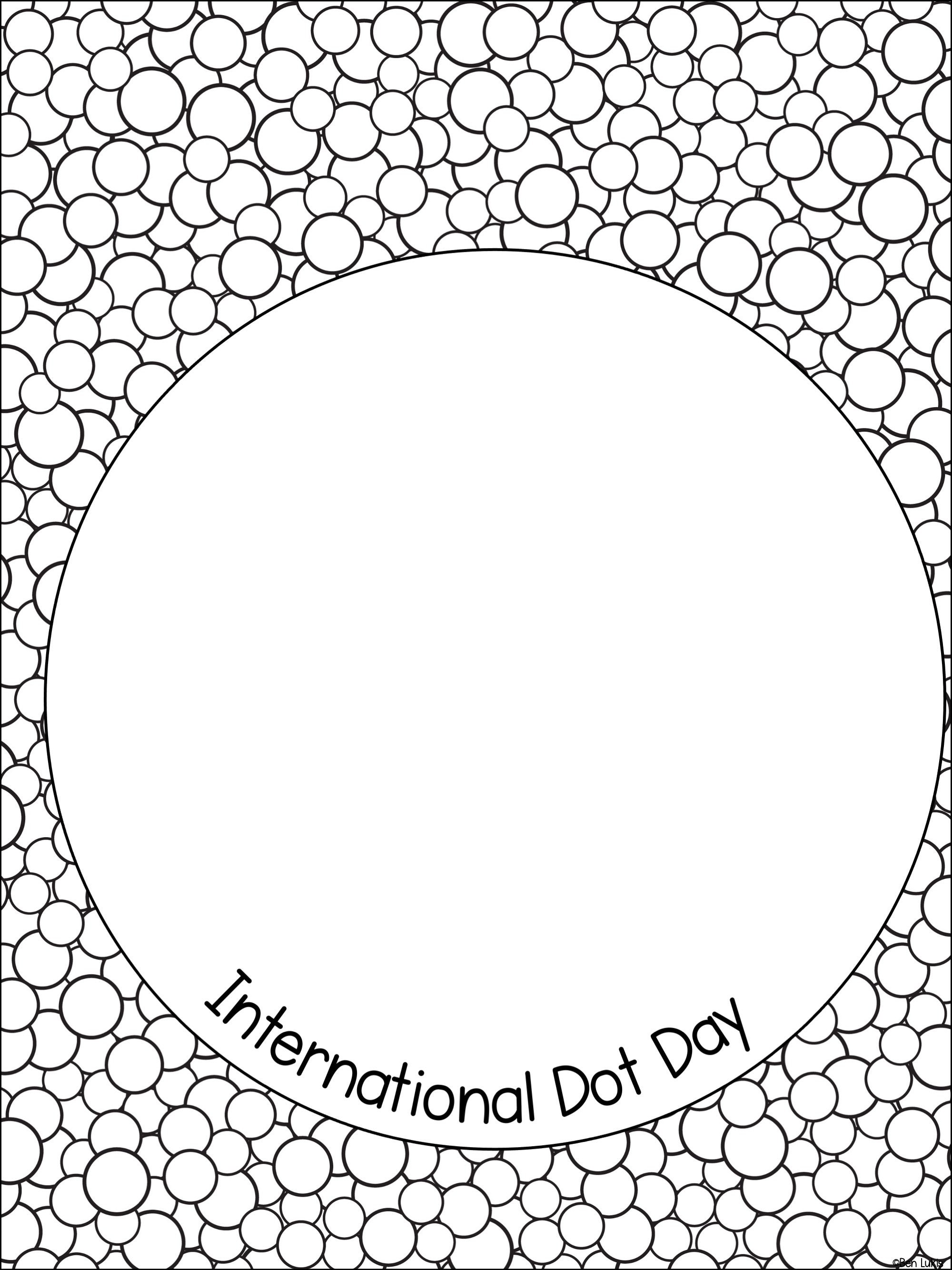 Dot Day Coloring Pages, Printable Activity for Kids, International Dot