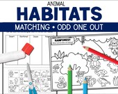 Animal Habitats Matching Activity, Homeschool Resource (Printable PDF)