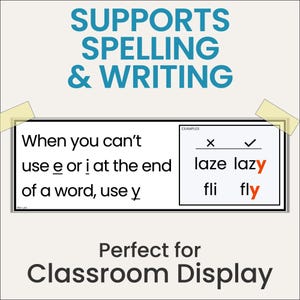 The image is a perfect display for a classroom, as it is designed to support spelling and writing activities.