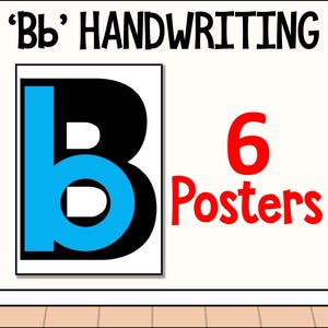 Pósteres de inversión de la letra b, póster de escritura a mano imprimible, póster de formación de la letra b, práctica de escritura a mano, póster de educación en el hogar para escritura a mano