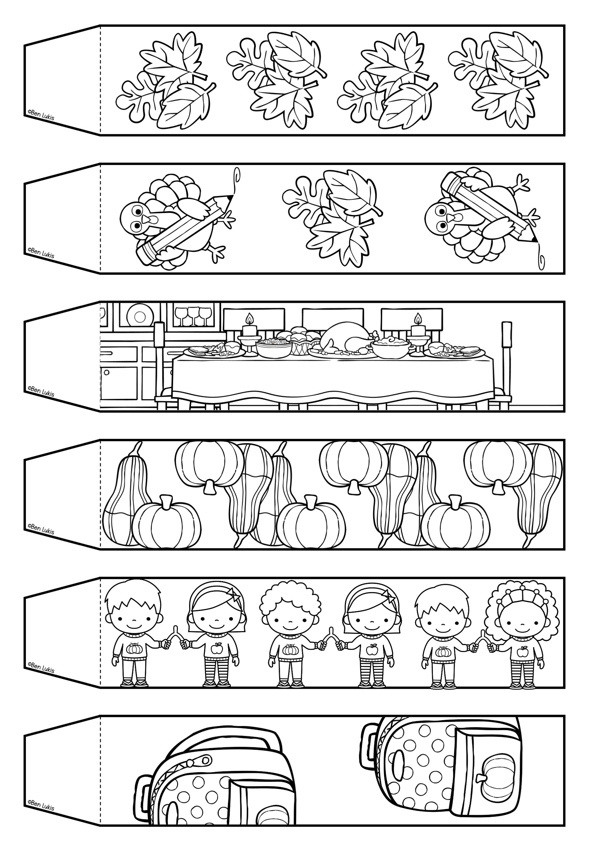 Thanksgiving Paper Chains, Printable Thanksgiving Craft, DIY Decoration