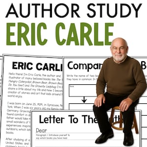 Eric Carle Autor Arbeitsblätter, Homeschool Printable (PDF)
