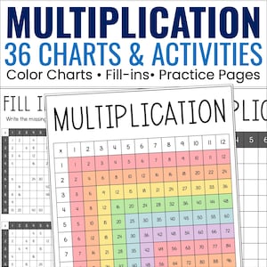 Blank Multiplication Charts & Missing Number Fact Fluency Activities, Times Tables Practice Worksheets, Math Homeschool Printable PDF Pages