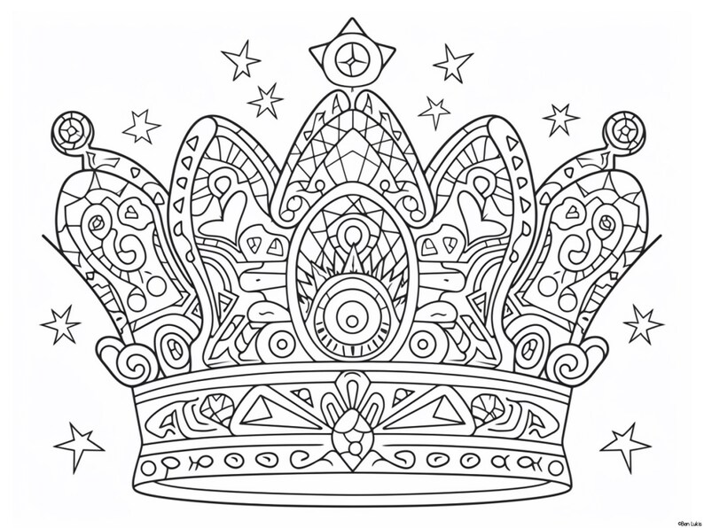 Crown Coloring Pages for Kids and Adults, 9 Coronation Coloring Sheets ...