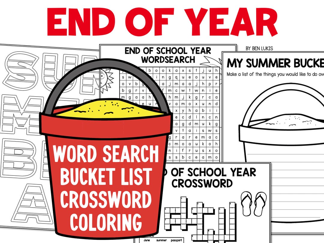 End of School Year Activities, Last Week of School Coloring Pages, Crossword, Summer Bucket List Writing & Word Search Activity Sheets - Etsy end-of-school-year-activities-last-week-of-school-coloring-pages-crossword-summer-bucket-list-writing-word-search-activity-sheets-etsy