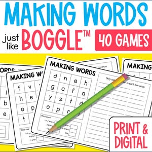 Boggle Wortspiel druckbare Seiten, druckbare Wort Puzzle Seiten und Lernspielblätter, Übungsblätter für Wörter und Rechtschreibung