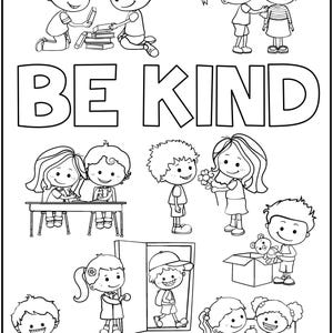 Kindness Coloring Pages and Word Search, Printable Activities (digital ...