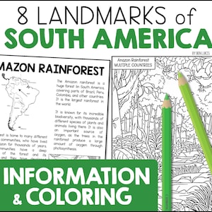Bezienswaardigheden van Zuid-Amerika, Aardrijkskunde Feiten Informatie en kleurplaten - Het Andesgebergte, Amazone-regenwoud, Angel Falls, Machu Picchu