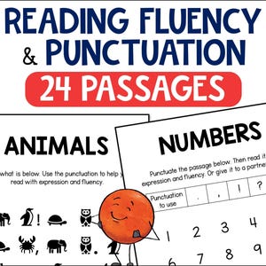 Reading Fluency & Expression Punctuation Worksheets, Fluency and Comprehension Printable PDF Reading Passages, Homeschool Reading Practice
